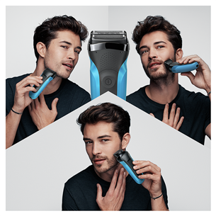 Braun Series 3 Shave & Style, Wet & Dry, mėlynas - Skustuvas