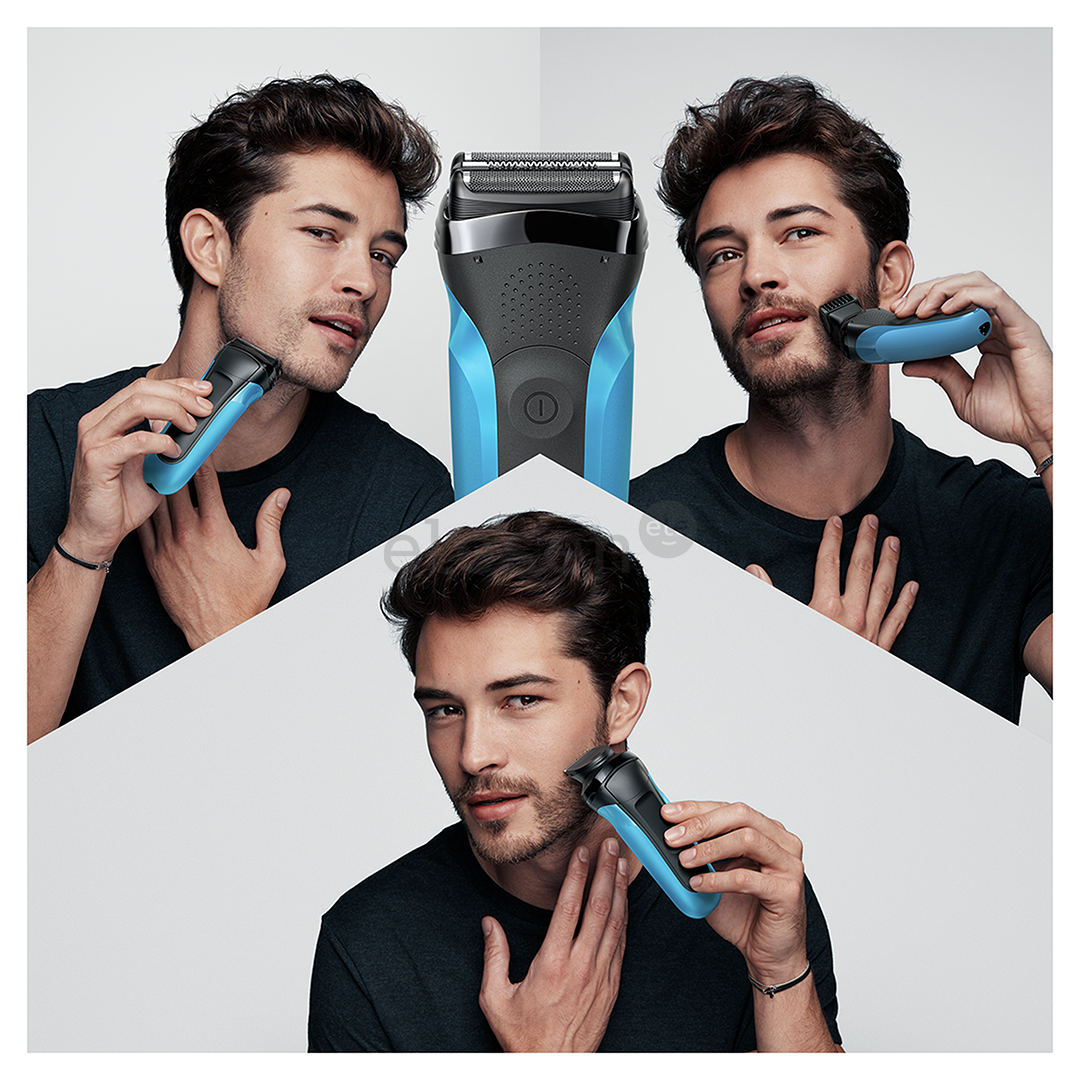 Braun Series 3 Shave & Style, Wet & Dry, mėlynas - Skustuvas