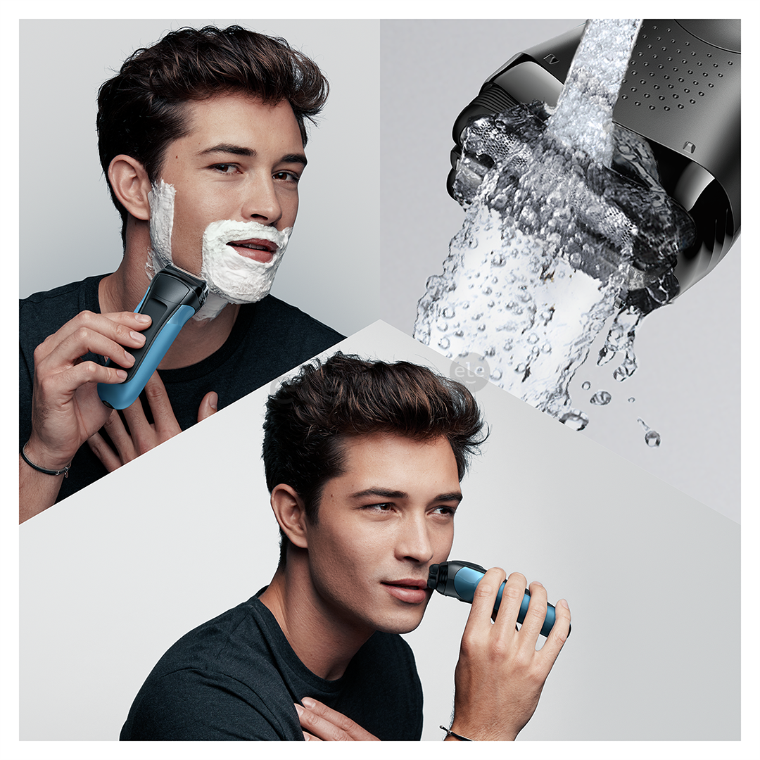 Braun Series 3 Shave & Style, Wet & Dry, mėlynas - Skustuvas