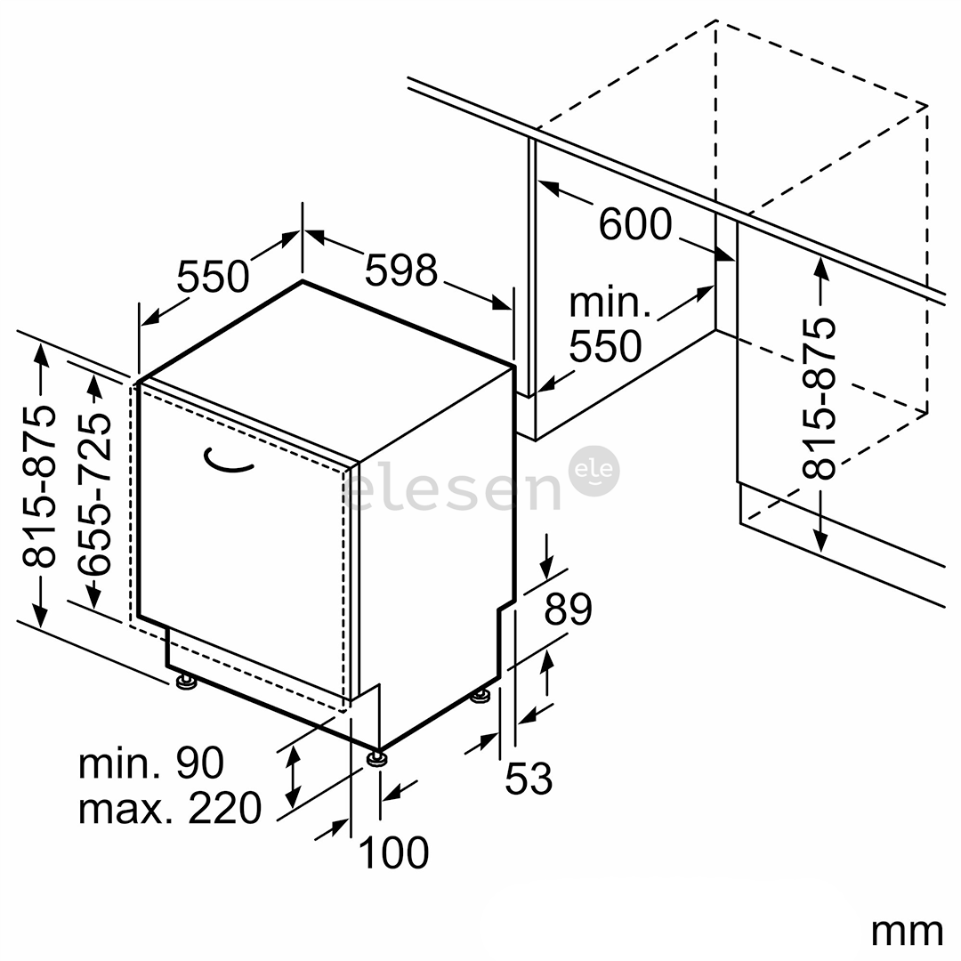 Bosch, Series 8, 14 komplektų talpa - Įmontuojama indaplovė