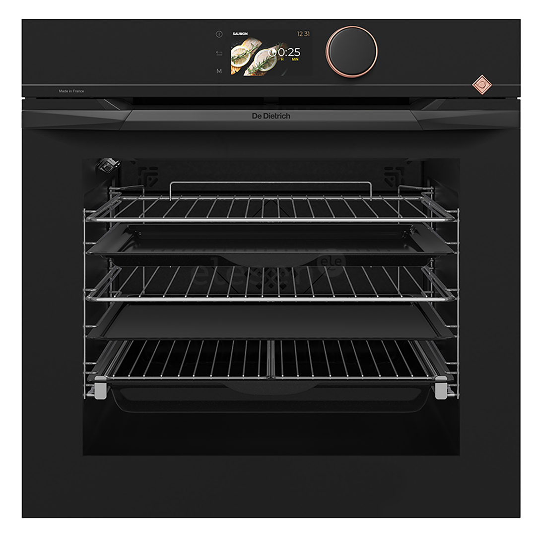 De Dietrich, pyrolytic cleaning, 73 L, black - Built-in oven