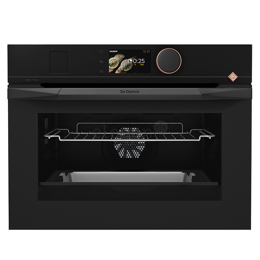 De Dietrich, pyrolytic cleaning, 40 L, black - Built-in compact oven