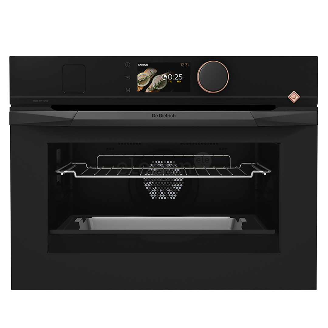 De Dietrich, pyrolytic cleaning, 40 L, black - Built-in compact oven