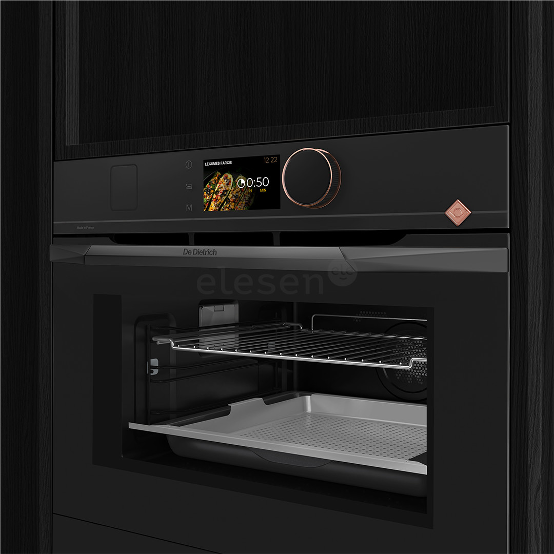 De Dietrich, pyrolytic cleaning, 40 L, black - Built-in compact oven