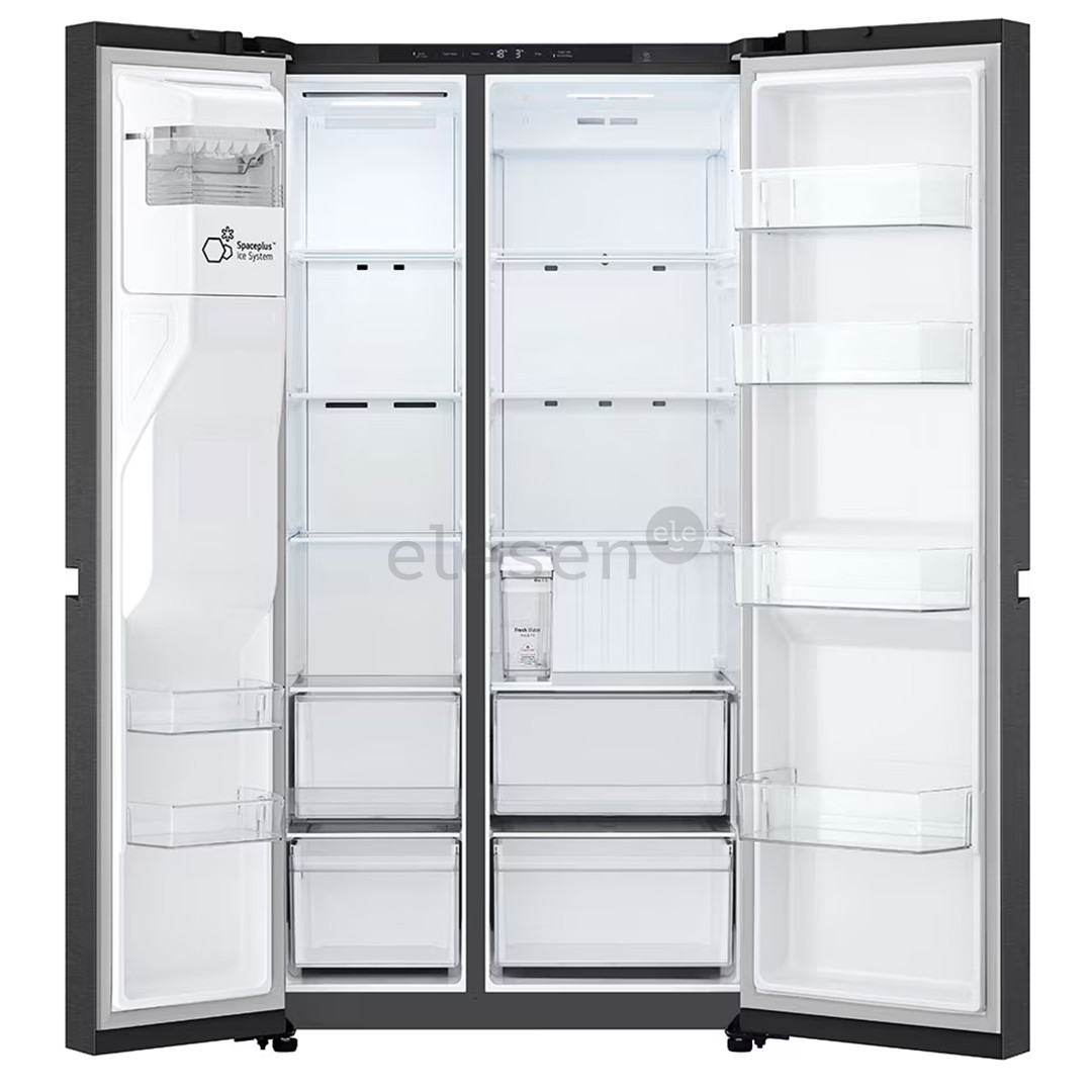 SBS šaldytuvas  LG, Water & Ice Dispenser, 641 l, aukštis 179 cm, juodas   Prekė-GSLC41EPPE.AEPQEUR