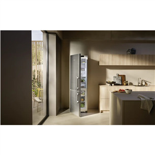 Liebherr Prime BioFresh NoFrost, 362 L, aukštis 202 cm, sidabro spalvos - Šaldytuvas