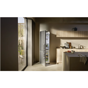 Liebherr Prime BioFresh NoFrost, 362 L, aukštis 202 cm, sidabro spalvos - Šaldytuvas