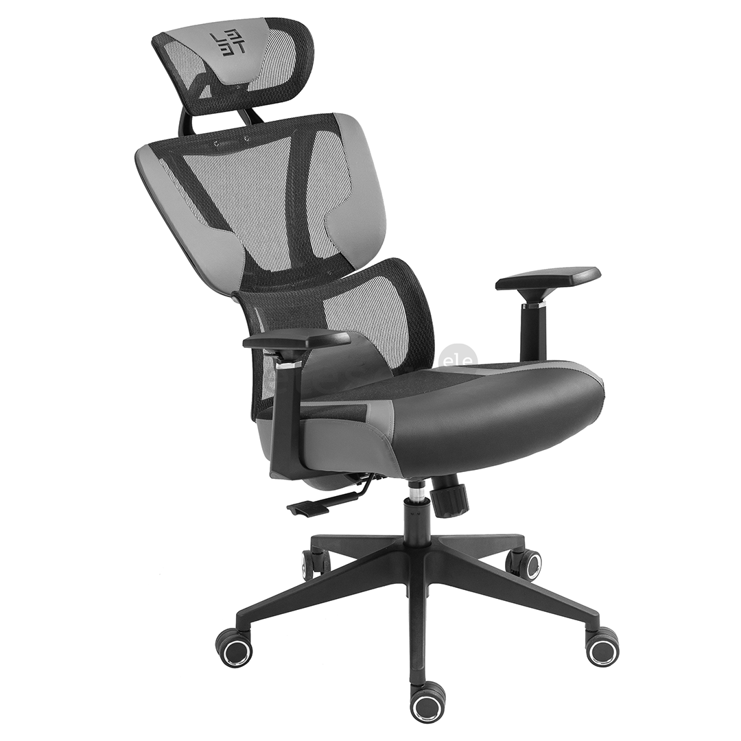 L33T FuzionX, PU, Fabric, grey - Office Seat