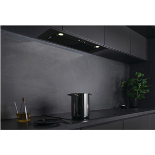 Hisense, 660 m³/val., plotis 80 cm, juodas - Įmontuojamas gartraukis