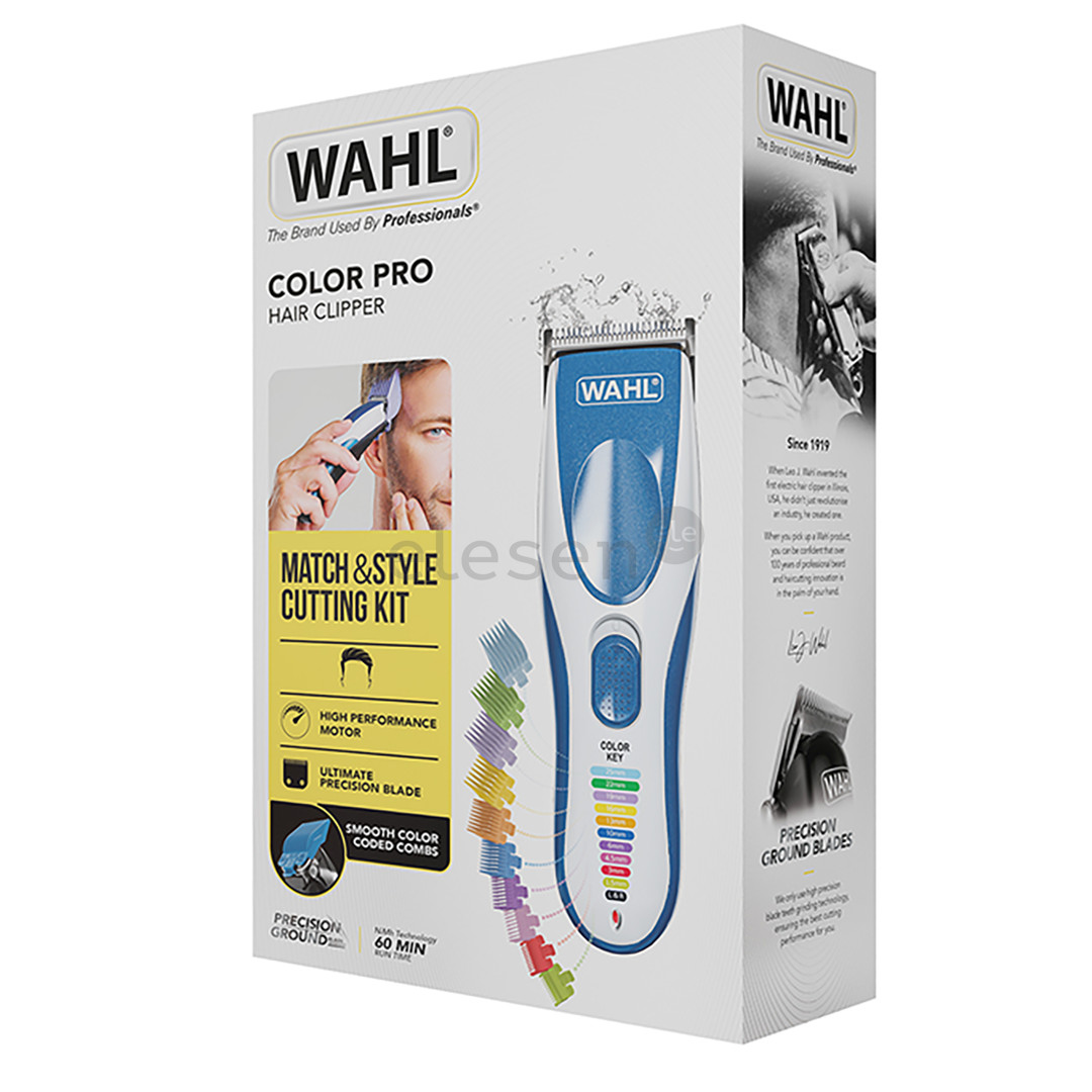 Wahl Color Pro Cordless, balta/mėlyna - Plaukų kirpimo mašinėlė