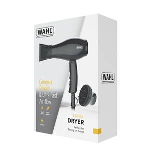 Wahl, 1000 W, black - Travel hair dryer