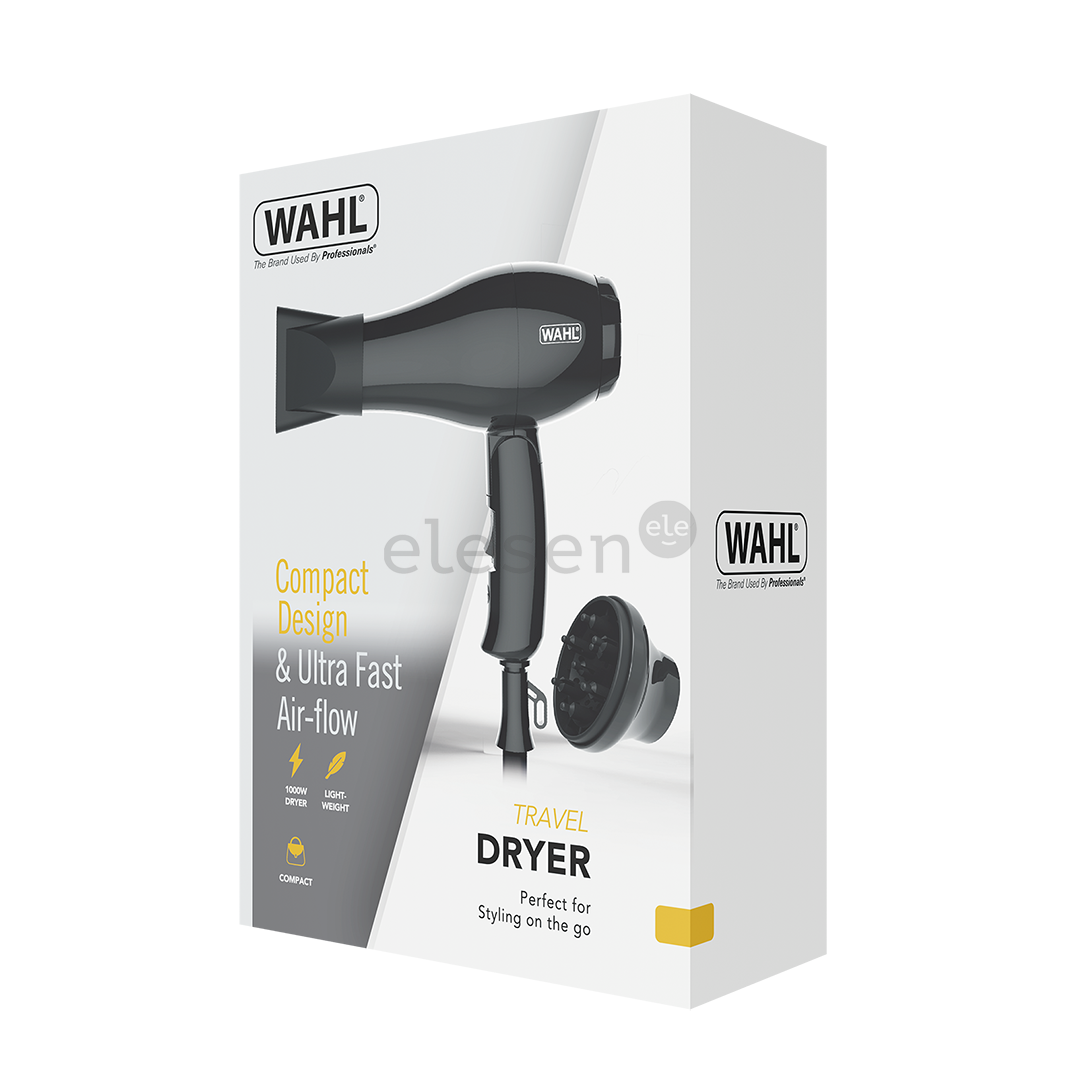 Wahl, 1000 W, black - Travel hair dryer