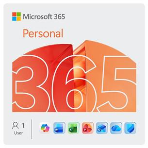 Microsoft 365 Personal, 12 mėnesių prenumerata, 1 naudotojas / 5 įrenginiai, 1 TB OneDrive, ENG - Programinė įranga EP2-32410