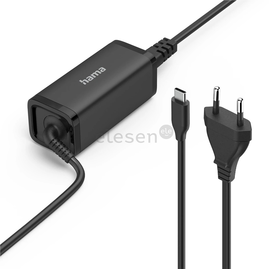 Hama, USB-C, 5-20 V, 65 W, black - Notebook power supply unit