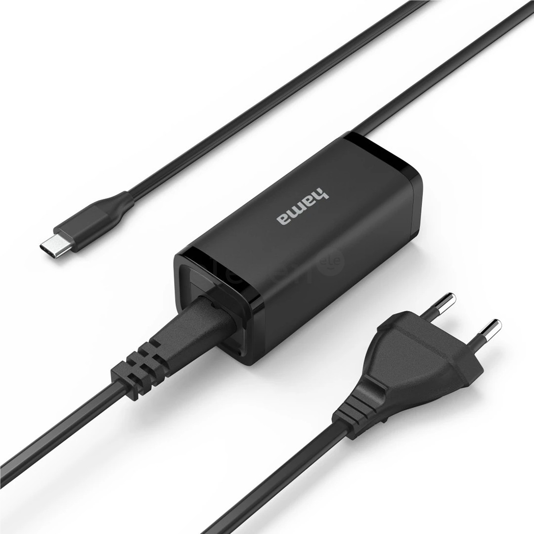 Hama, USB-C, 5-20 V, 65 W, black - Notebook power supply unit