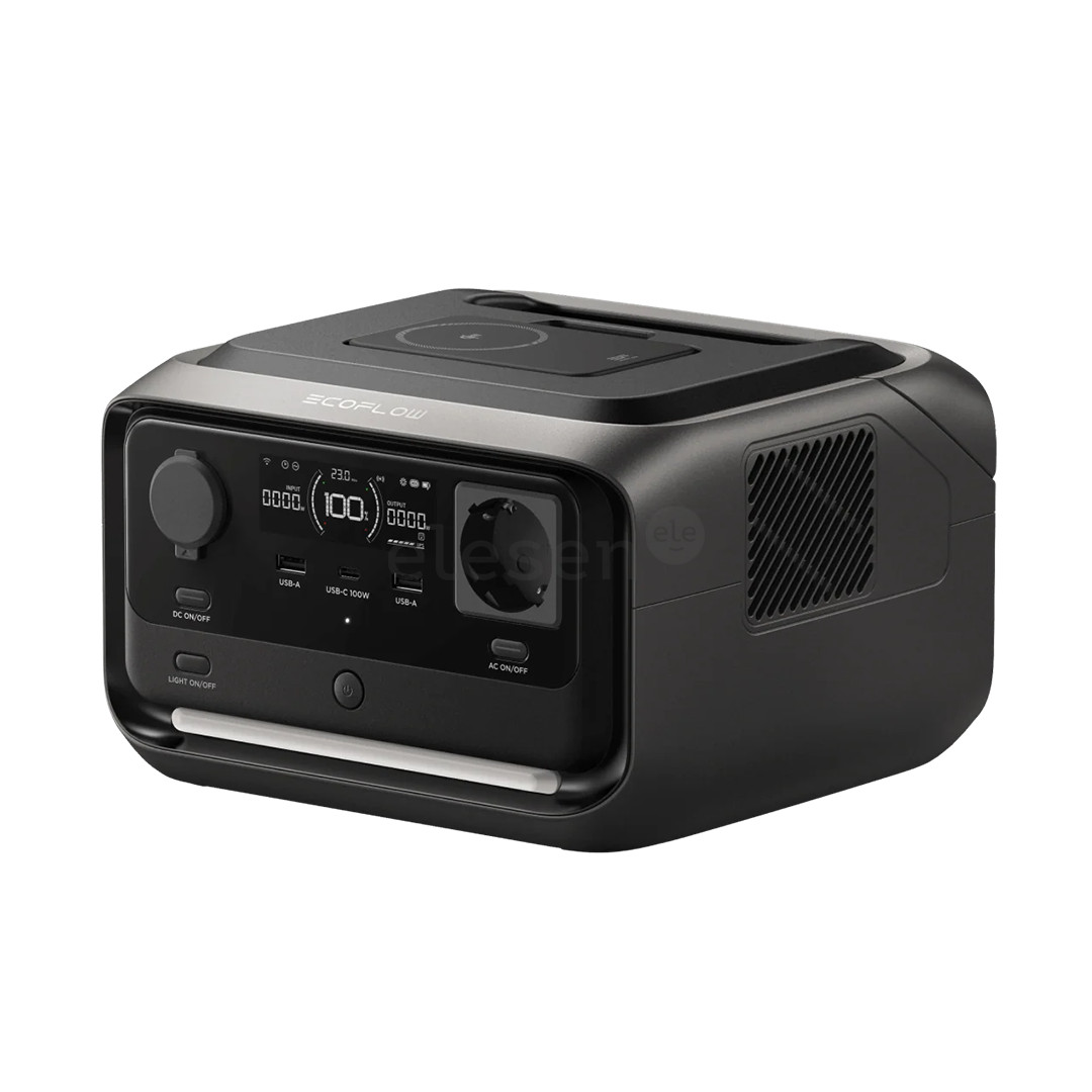 Ecoflow River 3 Max Plus Wireless, 858 Wh, juodas/pilkas - Maitinimo šaltinis