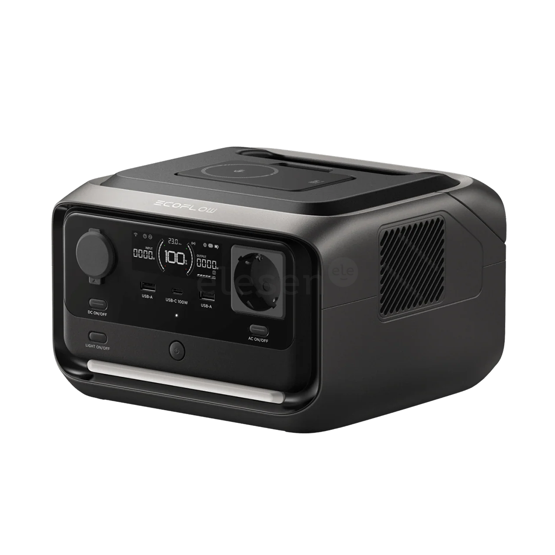 Ecoflow River 3 Max Plus Wireless, 858 Wh, juodas/pilkas - Maitinimo šaltinis