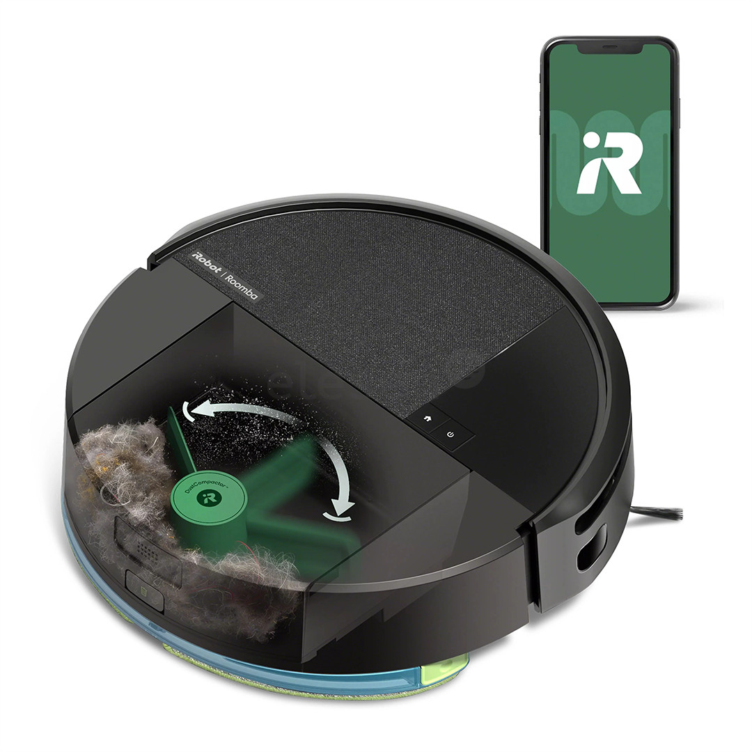 iRobot Roomba 205 DustCompactor Combo, wet & dry, black - Robot vacuum cleaner