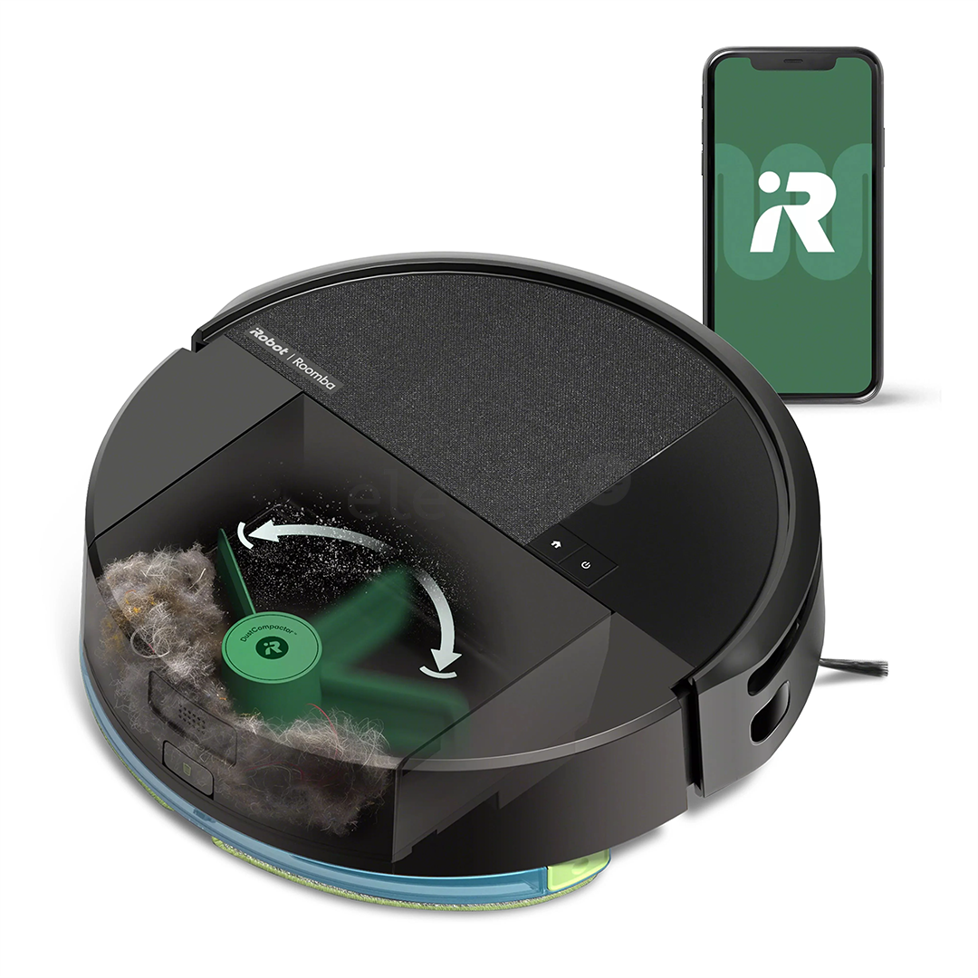 iRobot Roomba 205 DustCompactor Combo, wet & dry, juodas - Dulkių siurblys robotas