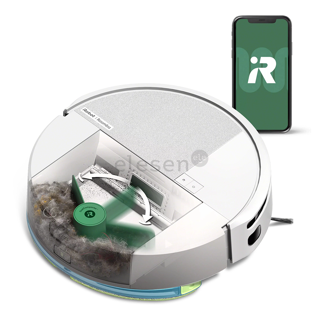 iRobot Roomba 205 DustCompactor Combo, wet & dry, baltas - Dulkių siurblys robotas