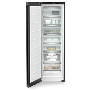 Liebherr plus NoFrost, 278 L, height 186 cm, black steel - Freezer