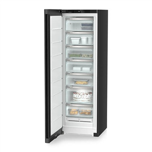 Liebherr plus NoFrost, 278 L, height 186 cm, black steel - Freezer