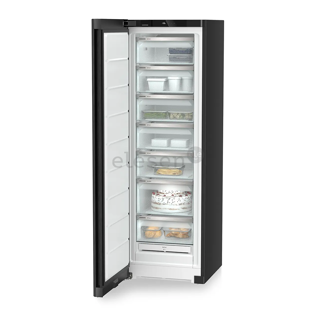 Liebherr plus NoFrost, 278 L, height 186 cm, black steel - Freezer
