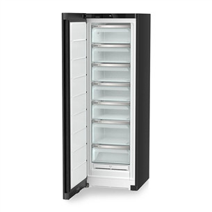 Liebherr plus NoFrost, 278 L, height 186 cm, black steel - Freezer