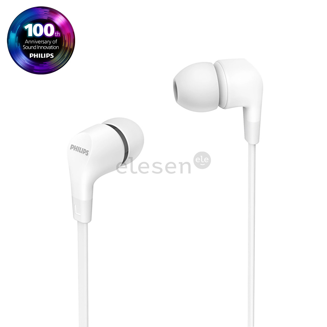 Philips TAE1105WT, 3,5 мм, белый - Проводные внутриканальные наушники