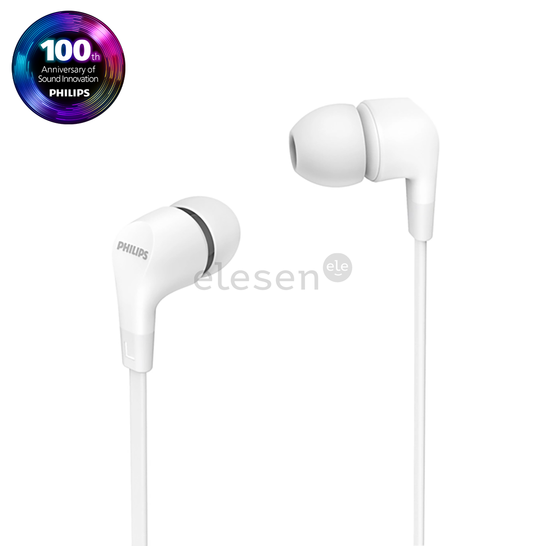 Philips TAE1105WT, 3,5 мм, белый - Проводные внутриканальные наушники