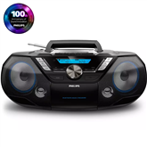 Philips AZB798T, FM, DAB+, Bluetooth, USB, CD, кассеты, черный - Магнитола