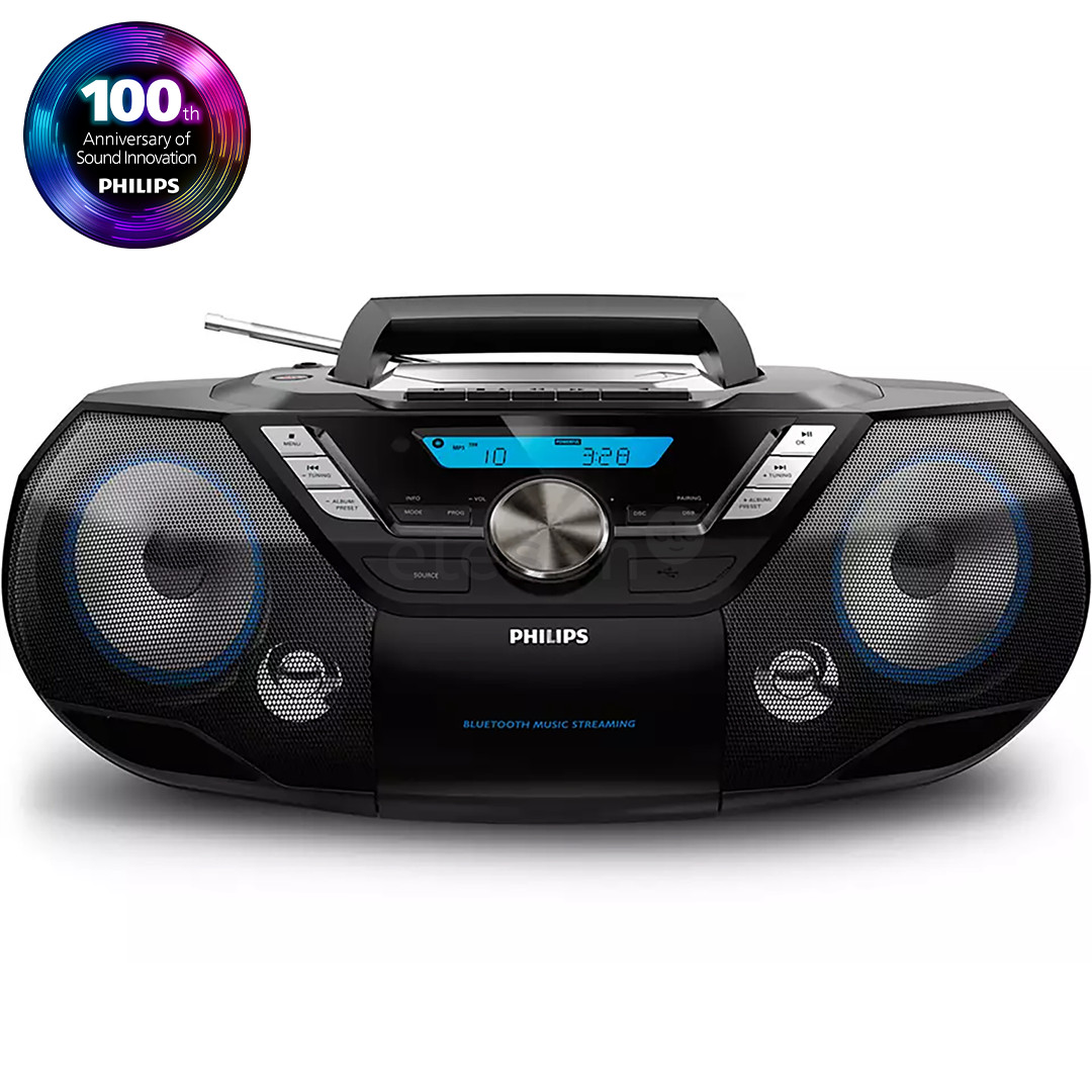 Magnetola Philips AZB798T, FM, DAB+, Bluetooth, USB, CD, cassette, black