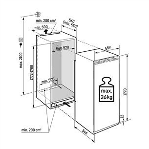 Liebherr Plus BioFresh, 275 L, height 177 cm - Built-in refrigerator