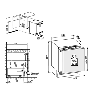 Liebherr pure, SmartFrost, 95 L, aukštis 86 cm - Įmontuojamas šaldiklis