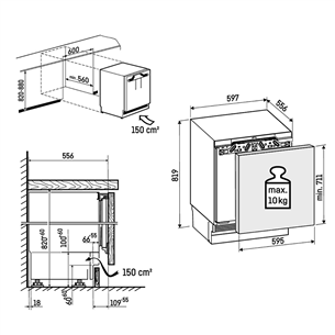 Liebherr pure, SmartFrost, 88 L, aukštis 82 cm - Įmontuojamas šaldiklis