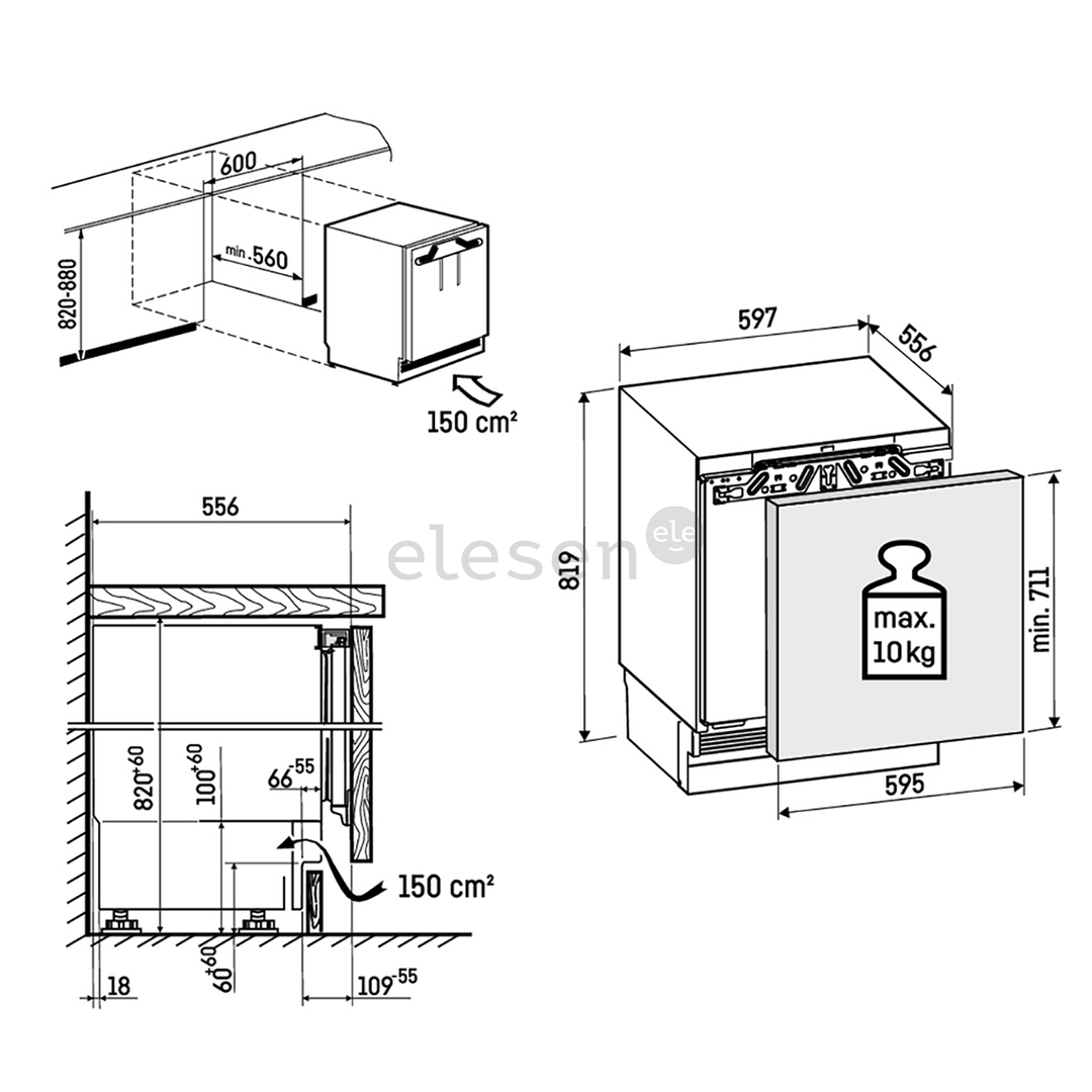 Liebherr pure, SmartFrost, 88 L, aukštis 82 cm - Įmontuojamas šaldiklis