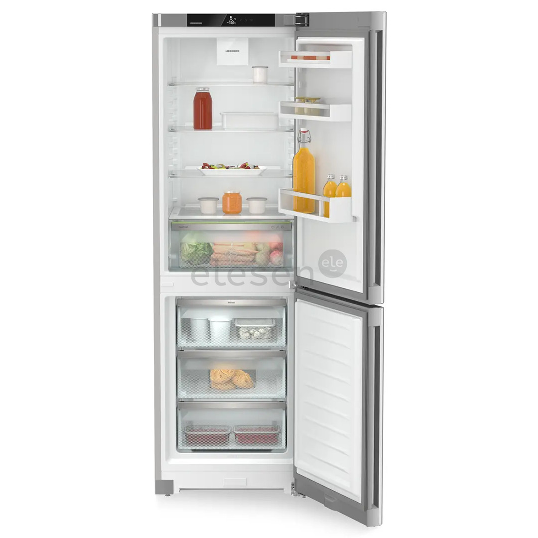 Liebherr, Pure NoFrost, 330 L, aukštis 186 cm, sidabro spalvos - Šaldytuvas