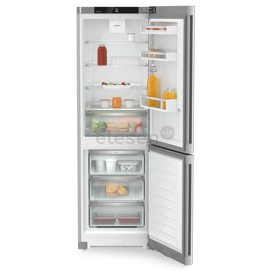 Liebherr, Pure NoFrost, 330 L, aukštis 186 cm, sidabro spalvos - Šaldytuvas