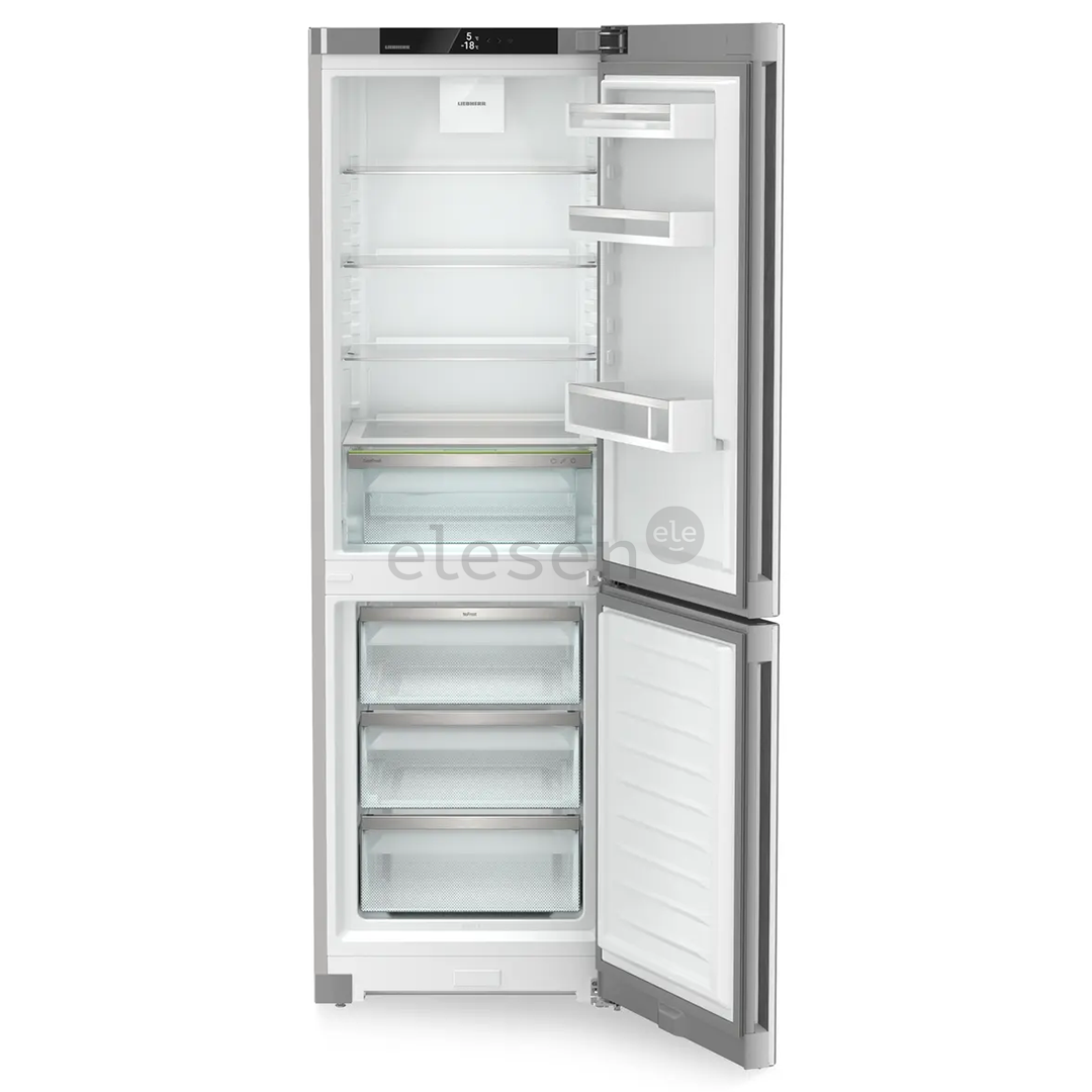 Liebherr, Pure NoFrost, 330 L, aukštis 186 cm, sidabro spalvos - Šaldytuvas