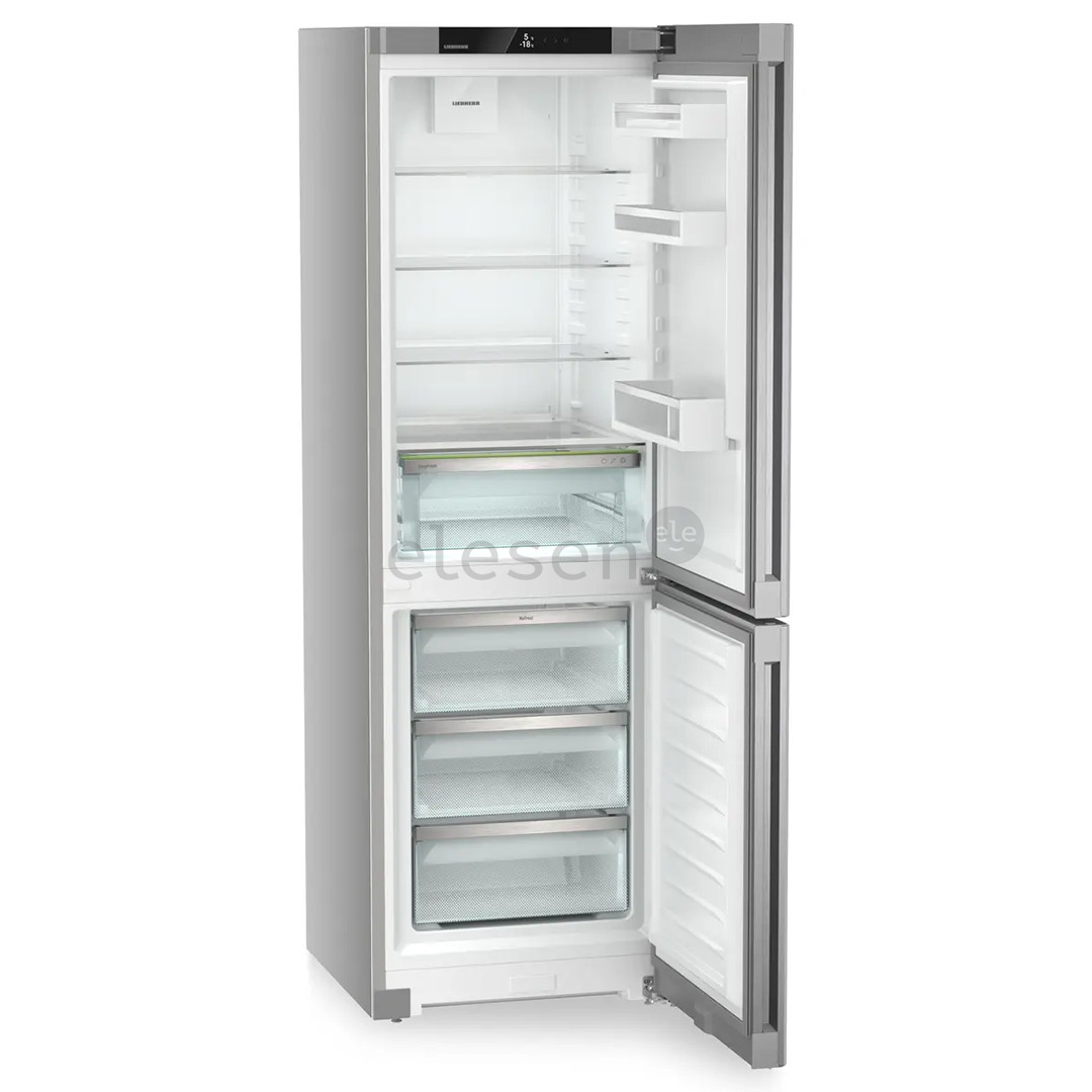 Liebherr, Pure NoFrost, 330 L, aukštis 186 cm, sidabro spalvos - Šaldytuvas
