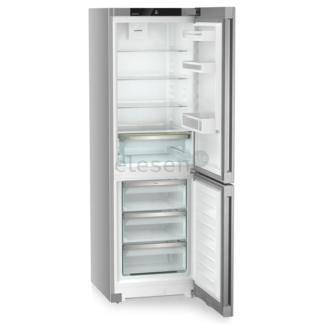 Liebherr, Pure NoFrost, 330 L, aukštis 186 cm, sidabro spalvos - Šaldytuvas