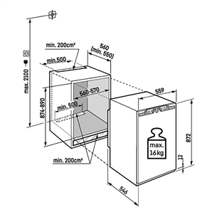 Liebherr pure, SmartFrost, 101 L, aukštis 88 cm - Įmontuojamas šaldiklis