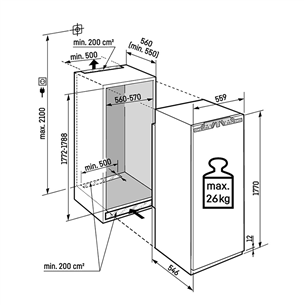 Liebherr peak NoFrost, 213 L, height 177 cm - Built-in freezer