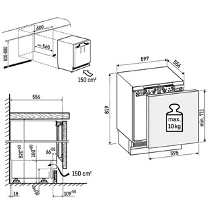 Liebherr Pure, 106 L, height 82 cm - Built-in refrigerator