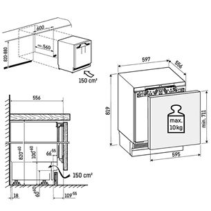 Liebherr Pure, 106 L, aukštis 82 cm - Įmontuojamas šaldytuvas