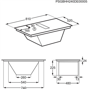 Electrolux 900 XT SensePro, ширина 80 см, черный - Интегрируемая индукционная варочная панель с вытяжкой