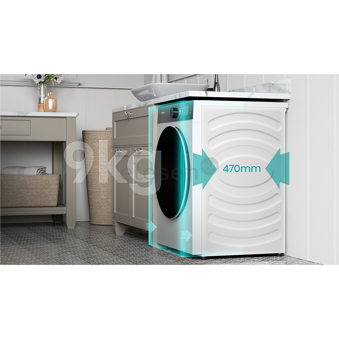 Hisense, 9 kg, depth 47 cm, 1400 rpm - Front load washing machine