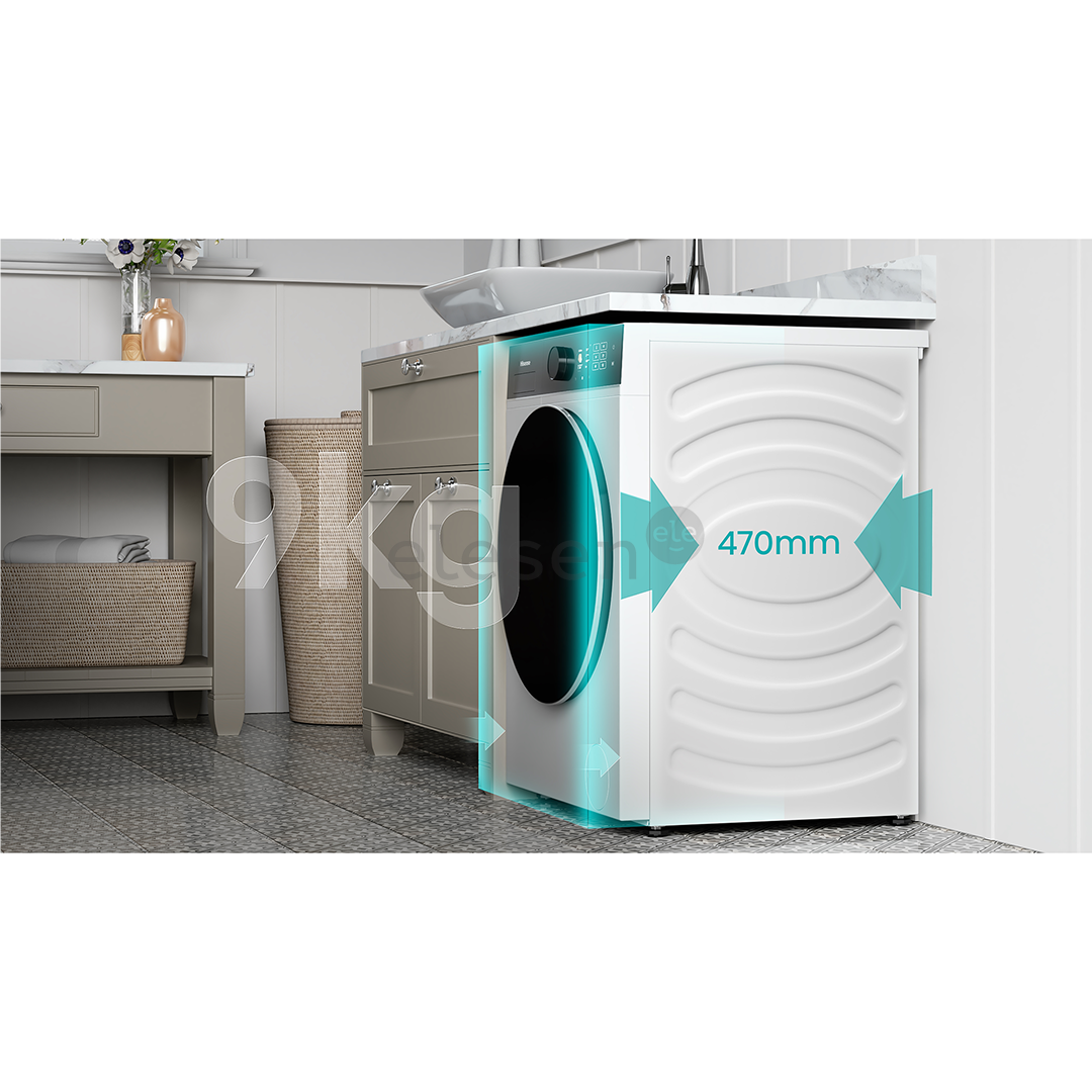Hisense, 9 kg, depth 47 cm, 1400 rpm - Front load washing machine