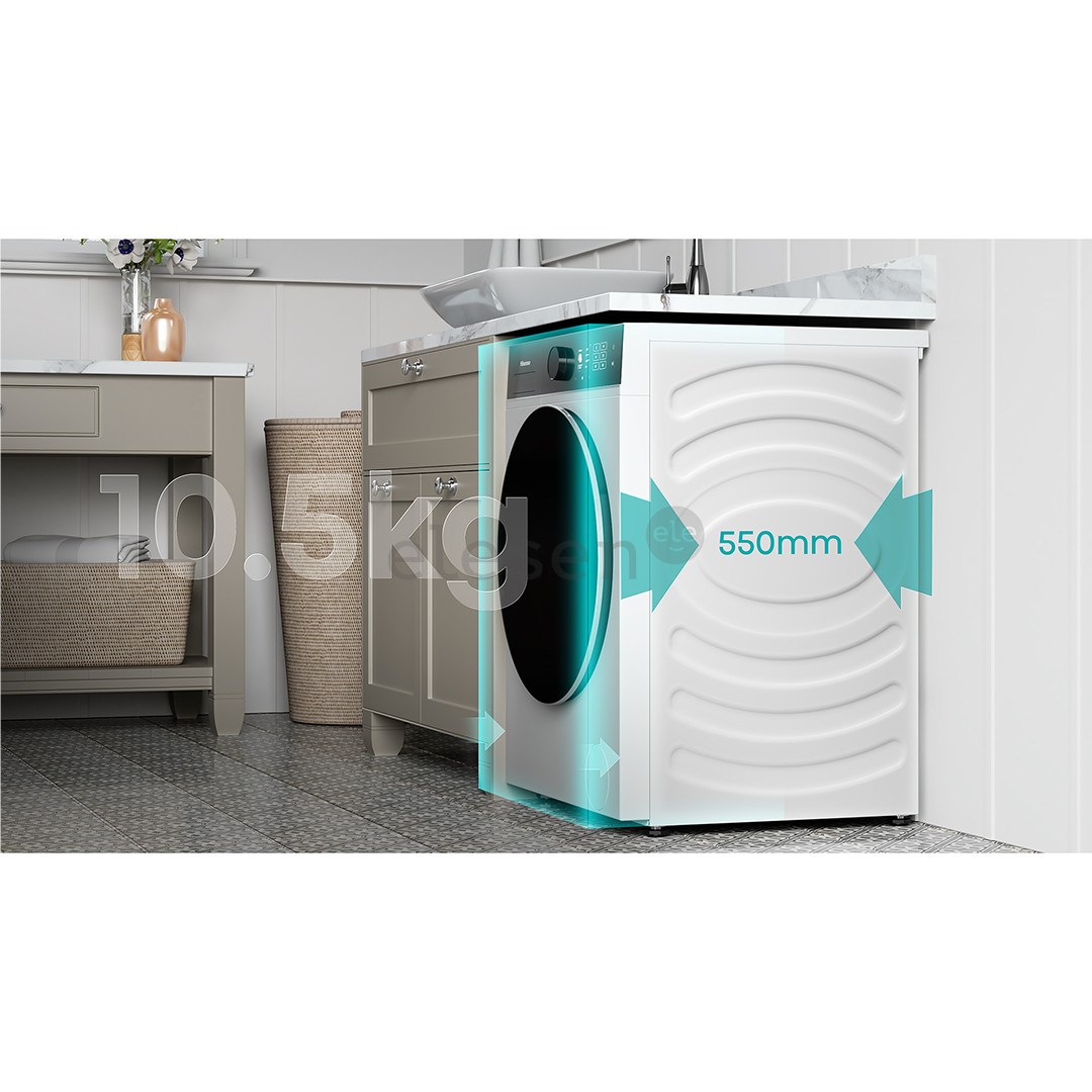 Hisense, 10.5 kg, depth 55 cm, 1400 rpm - Front load washing machine