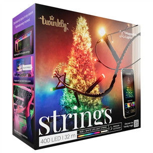 Twinkly Special Edition 400 RGB+W LED String (Gen II), IP44, 32 m, black - Smart Christmas Lights